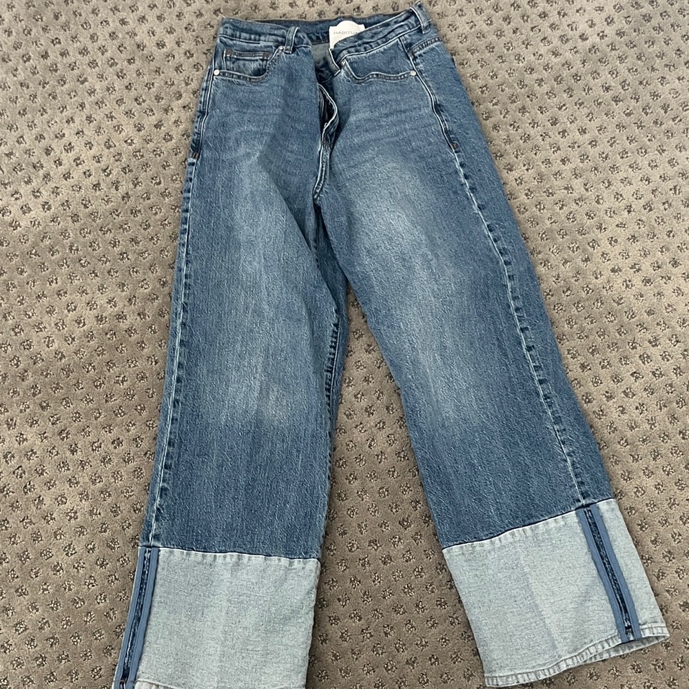 Habitual Two-Tone Blue Flare Jeans